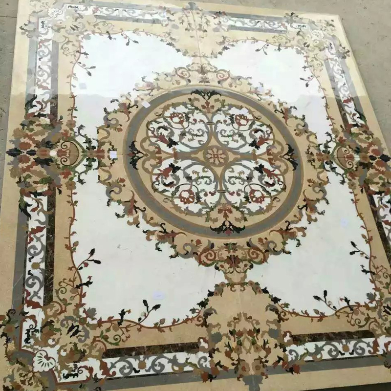 Marble water jet medallion